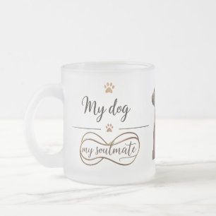 Taza De Cristal Esmerilado Mi perro, mi almáciga" Mug de vidrio escarcha (10 