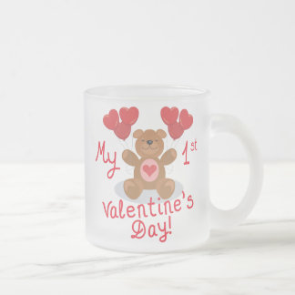 Taza De Cristal Esmerilado Mi primer Día de San Valentín
