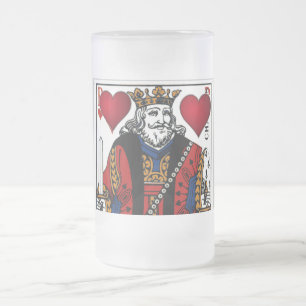 Taza De Cristal Esmerilado Mi Rey de Corazones, Mug glaseada congelada