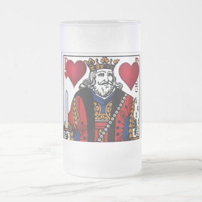 Taza De Cristal Esmerilado Mi Rey de Corazones, Mug glaseada congelada (Centro)