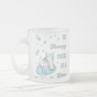 TAZA DE CRISTAL ESMERILADO ¡MI TERAPIA VIENE EN UN VIDRIO!