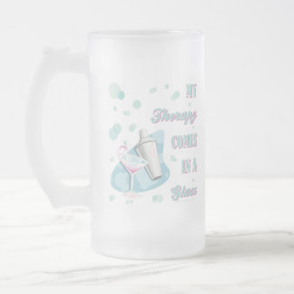 TAZA DE CRISTAL ESMERILADO ¡MI TERAPIA VIENE EN UN VIDRIO!