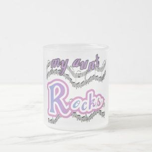 Taza De Cristal Esmerilado Mi tía roca camisetas y regalos