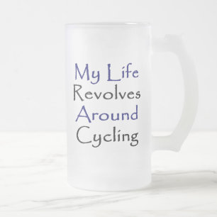 Taza De Cristal Esmerilado Mi vida gira alrededor del ciclo