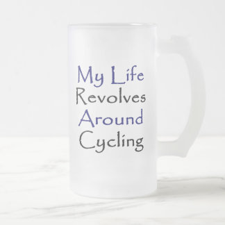 Taza De Cristal Esmerilado Mi vida gira alrededor del ciclo