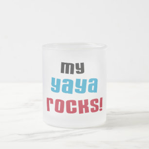 Taza De Cristal Esmerilado Mi yaya sacude a camisetas y regalos