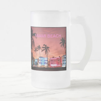 Taza De Cristal Esmerilado Miami Beach, la Florida