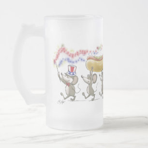 Taza De Cristal Esmerilado Mic, Mac & Moe's 4th Of July Frosted Mug