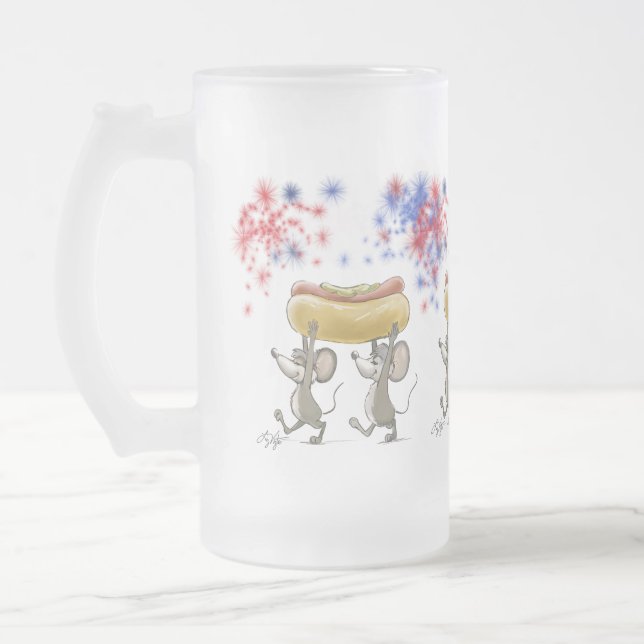 Taza De Cristal Esmerilado Mic Y Mac's 4 De Julio Pic Nocturno Escarcha (Izquierda)