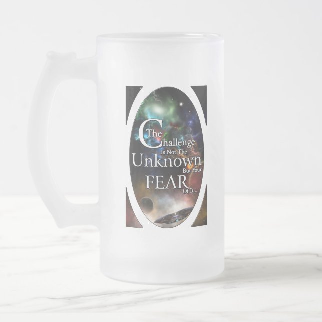Taza De Cristal Esmerilado Miedo A Lo Desconocido (Izquierda)