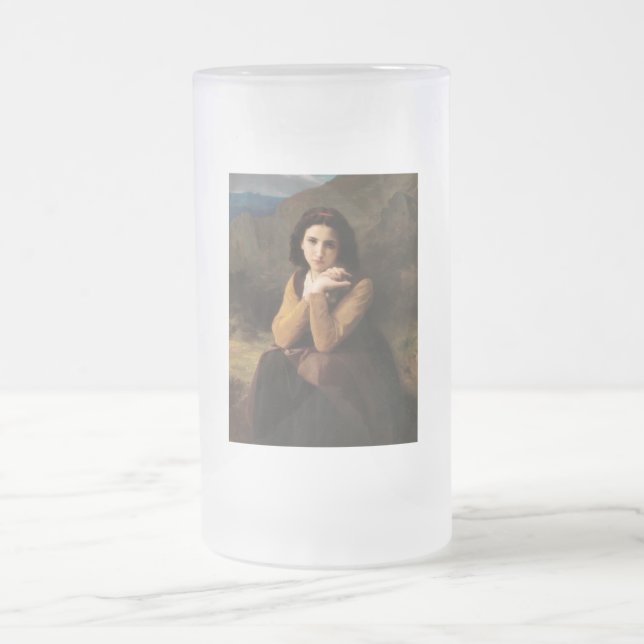 Taza De Cristal Esmerilado Mignon Innocence of Adolescent Chica, Bouguereau (Centro)
