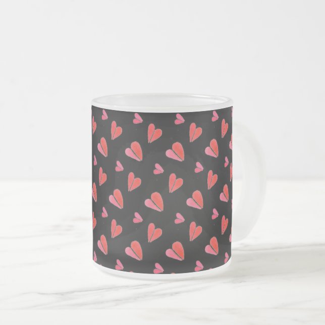 Taza De Cristal Esmerilado MINI HEARTS II Escarcha de vidrio (Anverso derecho)
