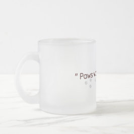 Taza De Cristal Esmerilado Minimal Cat Paw Lovers Frosted Mug