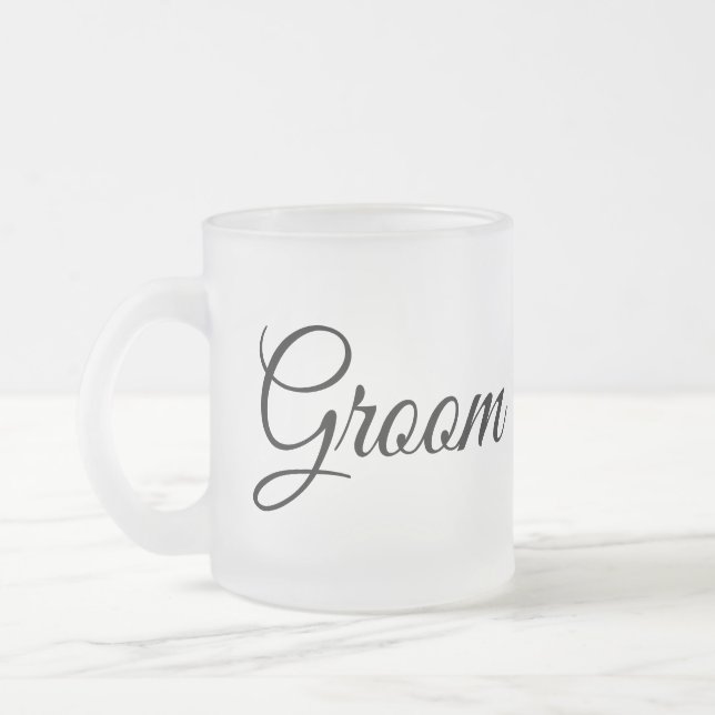 Taza De Cristal Esmerilado Minimalist Groom Frosted Glass Mug (Izquierda)