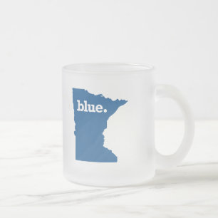 TAZA DE CRISTAL ESMERILADO MINNESOTA ESTADO AZUL