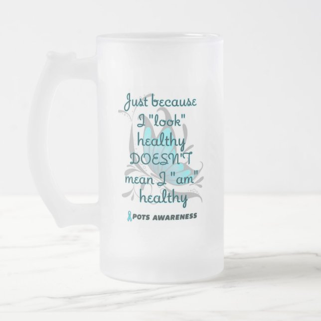 Taza De Cristal Esmerilado "Mira" saludable/mariposa...POTS (Izquierda)