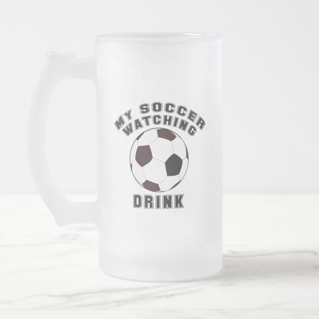 TAZA DE CRISTAL ESMERILADO MIS FÚTBOL VIENDO (Izquierda)