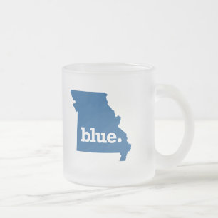 TAZA DE CRISTAL ESMERILADO MISURI ESTADO AZUL