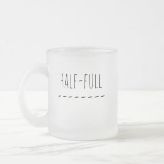 Taza De Cristal Esmerilado Mitad Vacío o Mitad Lleno