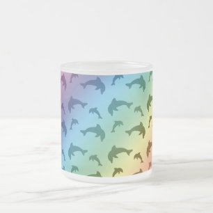 Taza De Cristal Esmerilado Modelo del delfín del arco iris