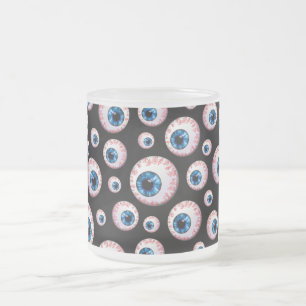 Taza De Cristal Esmerilado Modelo negro del globo del ojo
