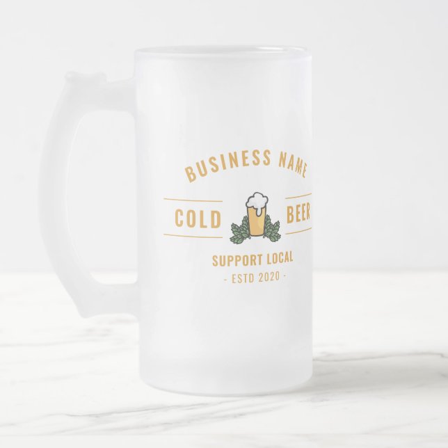 Taza De Cristal Esmerilado Modern Brewer business | Proveedor de cerveza (Izquierda)