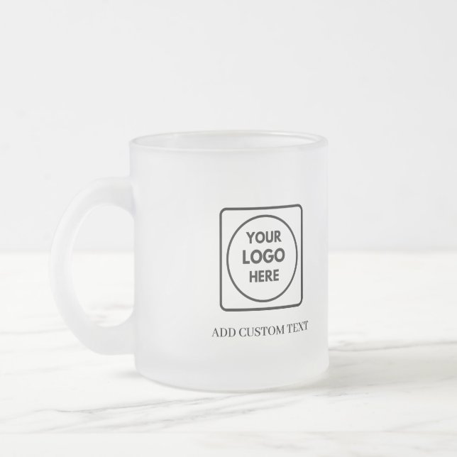 Taza De Cristal Esmerilado Modern Frosted Logo Text Business Template mug (Izquierda)
