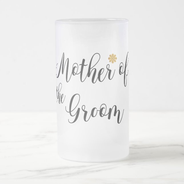 Taza De Cristal Esmerilado Moderna Boda elegante madre del Groom (Centro)
