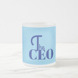 Taza De Cristal Esmerilado Moderno Minimal El CEO Azul