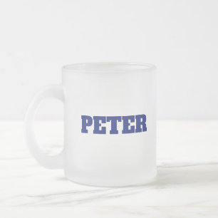 Taza De Cristal Esmerilado Moderno Monograma simple personalizado nombre pers