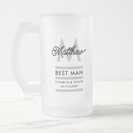 Taza De Cristal Esmerilado Moderno negro y oro Añadir nombre y monograma mejo