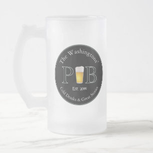 Taza De Cristal Esmerilado Moderno pub clásico para beber gafas