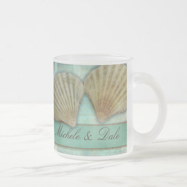 Taza De Cristal Esmerilado Modifique su propio diseño del seashell para (Derecha)