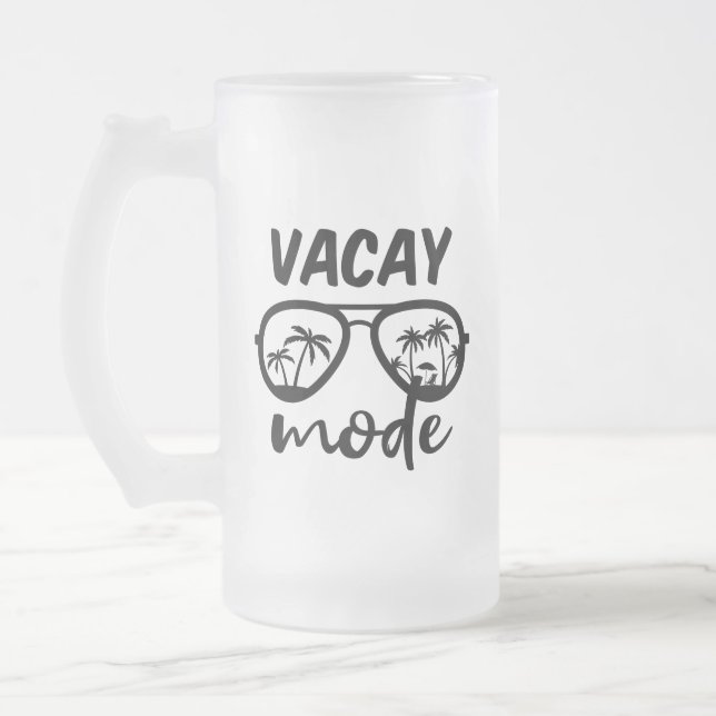 Taza De Cristal Esmerilado Modo Vacay II - Vacaciones familiares (Izquierda)