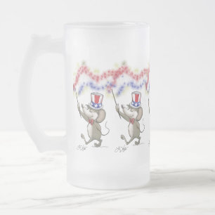 Taza De Cristal Esmerilado Moe's Happy 4 Of July Night Frosted Beer Mug
