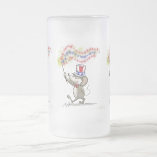 Taza De Cristal Esmerilado Moe's Happy 4th of July Frosted Mug