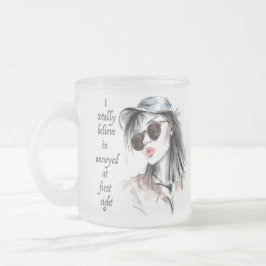 Taza De Cristal Esmerilado Molesto a primera vista