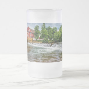 Taza De Cristal Esmerilado Molino de águila de guerra y cascada