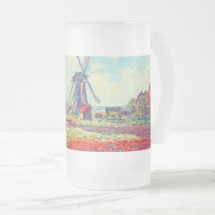 Taza De Cristal Esmerilado Molino de viento Monet Tulips