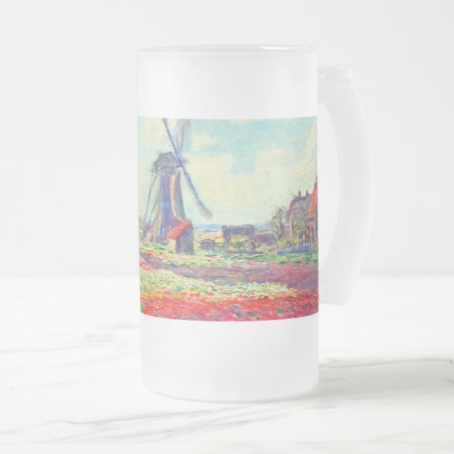 Taza De Cristal Esmerilado Molino de viento Monet Tulips (Anverso derecho)