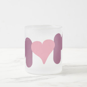 Taza De Cristal Esmerilado Mom design letters