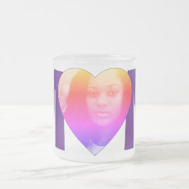 Taza De Cristal Esmerilado "MoM" personalizado púrpura foto Corazón