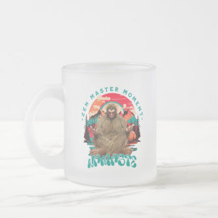 Taza De Cristal Esmerilado Momento del Maestro Zen Bigfoot Arte Retro de Medi