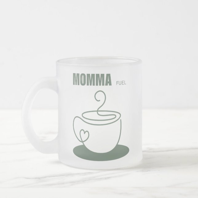 Taza De Cristal Esmerilado Momma Fuel Mug (Izquierda)