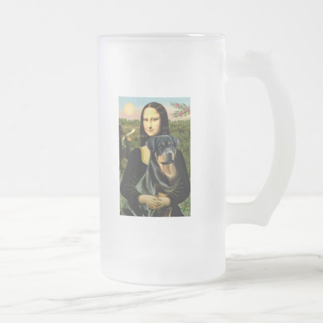 Taza De Cristal Esmerilado Mona Lisa - Rottweiler (#3) (Derecha)