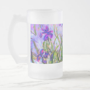 Taza De Cristal Esmerilado Monet Lilac Irises