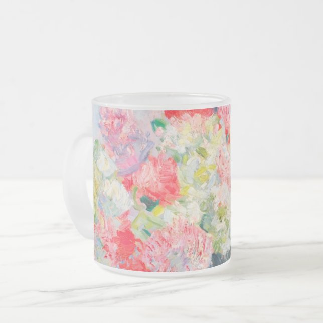 Taza De Cristal Esmerilado Monet Peonies (Anverso izquierdo)