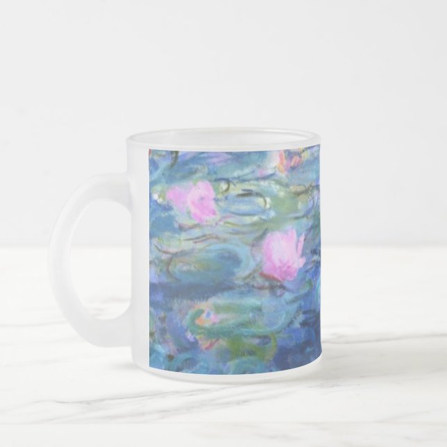 Taza De Cristal Esmerilado Monet Pink Water Lilies (Izquierda)