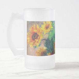 Taza De Cristal Esmerilado Monet Sunflowers