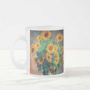 Taza De Cristal Esmerilado Monet Sunflowers